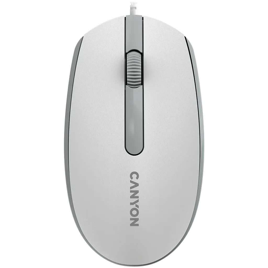 Мышь компьютерная проводная Canyon M-10 White/Gray CNE-CMS10WG светло-серая