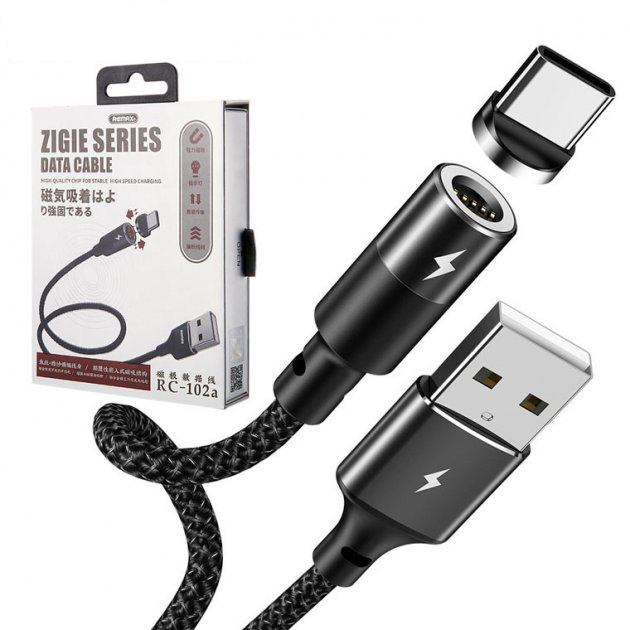 Кабель USB магнитный Remax Type-C Zigie RC-102a 1 м Кабель USB магнитный Remax Type-C Zigie RC-102a 1 м