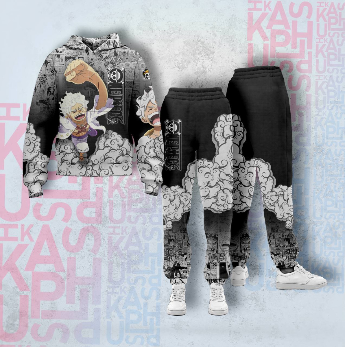 Костюм спортивный худи и штаны с 3D принтом Dark One Piece 29028 XL