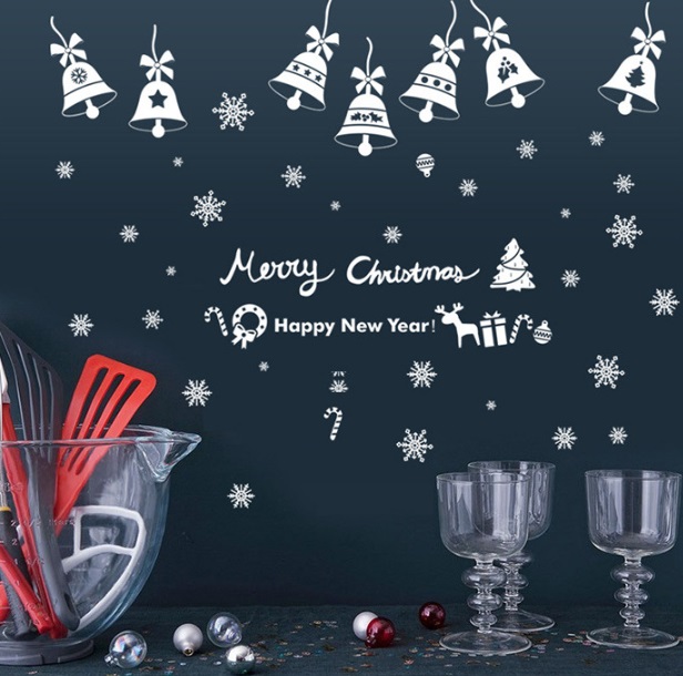 Набор новогодних наклеек на окно Merry Christmas 4 13749 30х43 см 2 листа