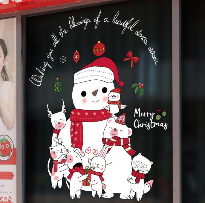 Набор новогодних наклеек на окно New Year 7 13773 45х60 см 1 лист