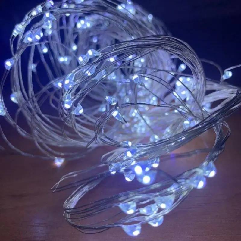 Гирлянда светодиодная от сети с белым проводом Хвост Y20-38WW 19611 2 м 200 LED холодный белый