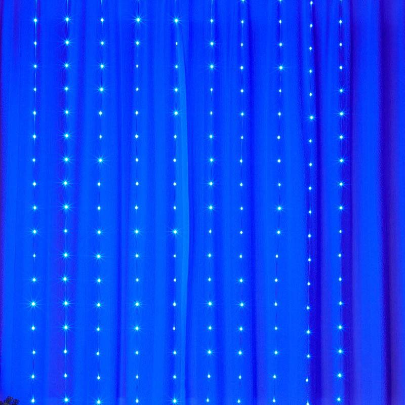 Гирлянда светодиодная от сети Штора Y-033B 19645 3х2 м 280 LED синяя