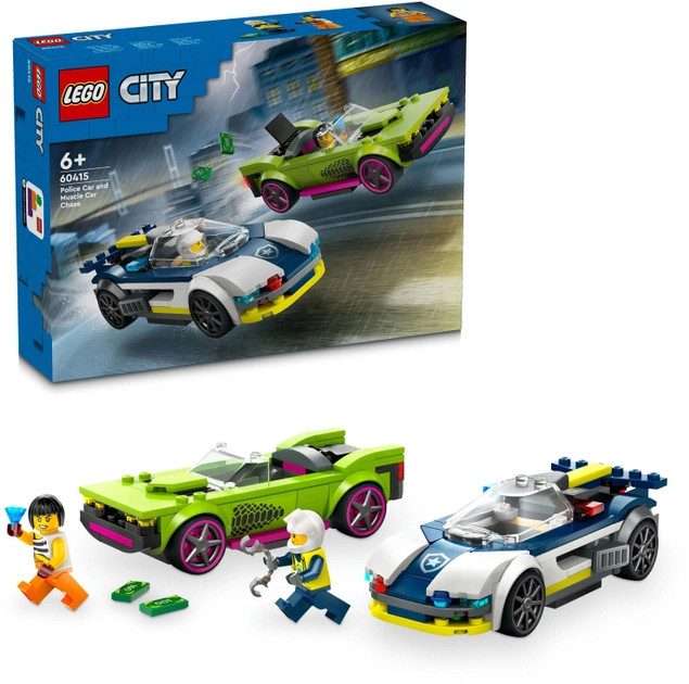 Конструктор игровой Преследование маслкара на полицейском автомобиле 60415 213 деталей