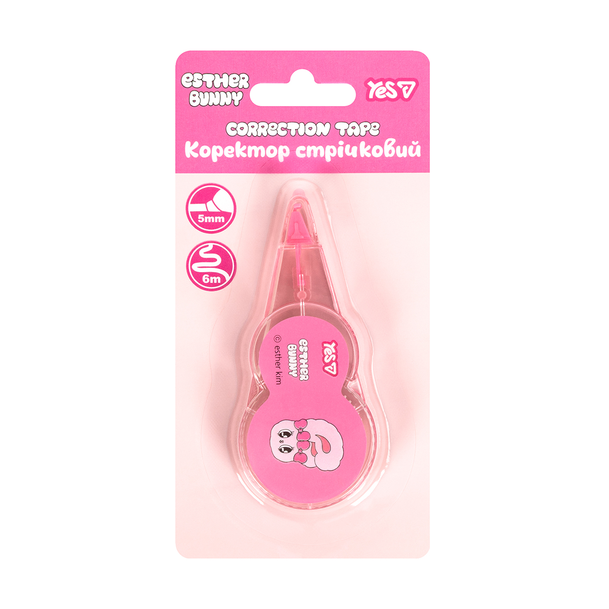 Корректор-ручка ленточный YES Esther Bunny 340128 6 м