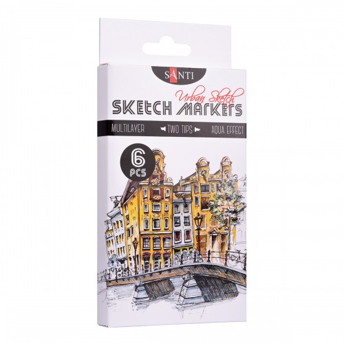 Набор маркеров Santi Urban Sketch 390548 6 цветов