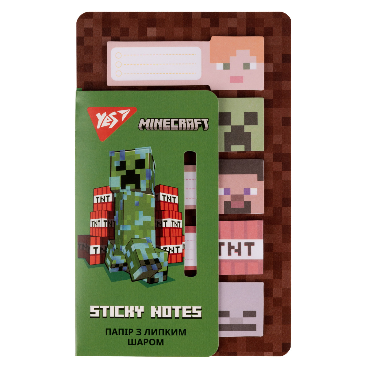 Бумага для заметок с липким слоем YES Minecraft 170323 100 листов