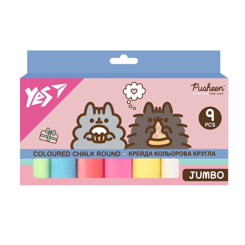 Мел цветной круглый Yes Pusheen 400562 9 цветов