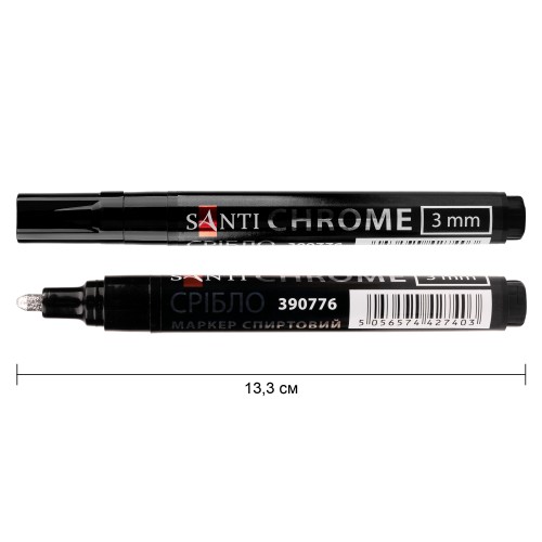 Маркер зеркальный Santi Chrome 390776 3 мм серебристый