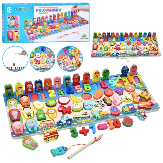 Деревянная игрушка TREE TOYS Многофункциональная доска MD 1980