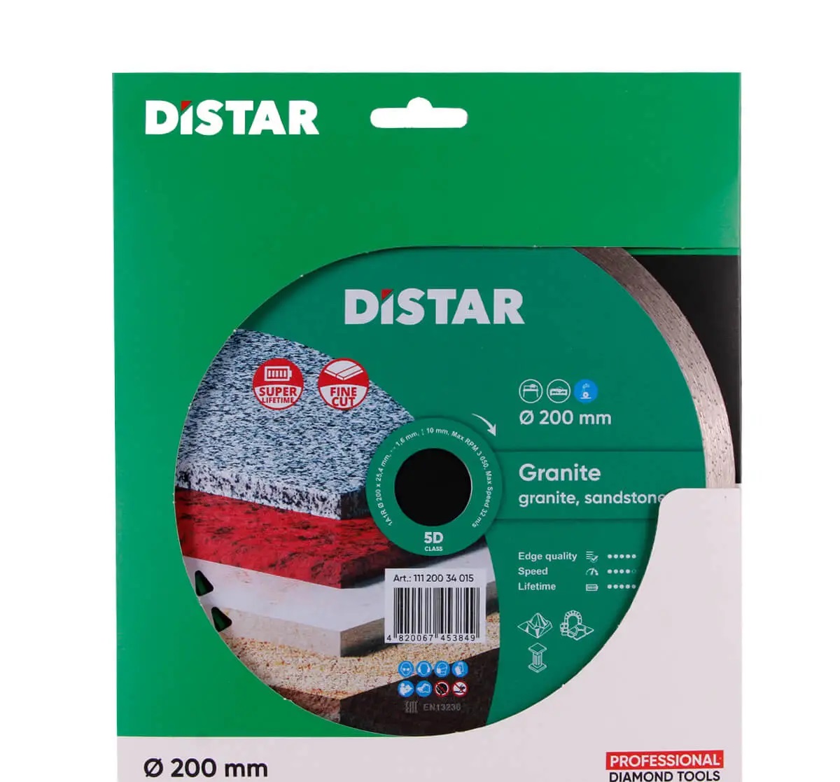 Круг алмазный Distar Сorona 1A1R Granite 16601 200 мм серебристый