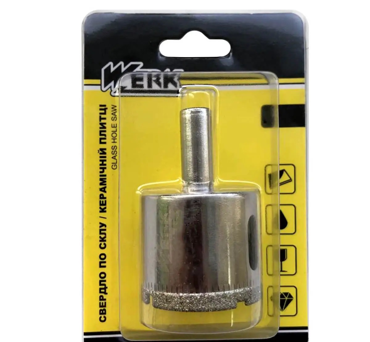Коронка алмазная по керамике и стеклу Werk 99019 40 мм серебристая