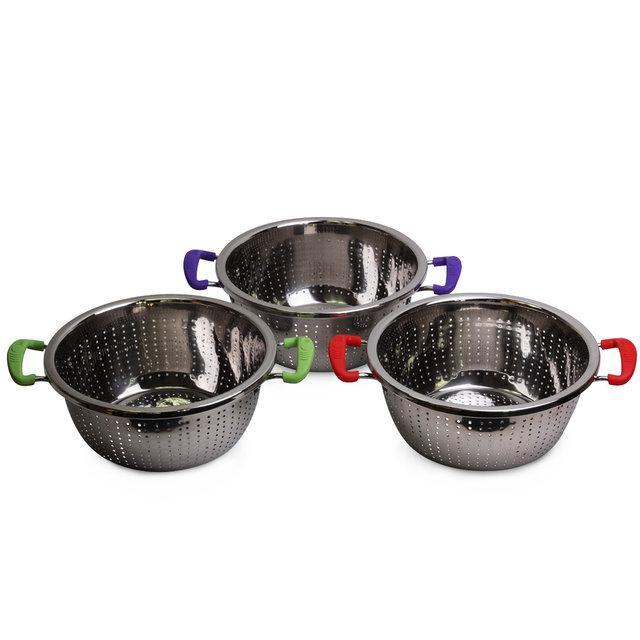 Дуршлаг 22 см с двумя силиконовыми ручками Kamille KM-4357