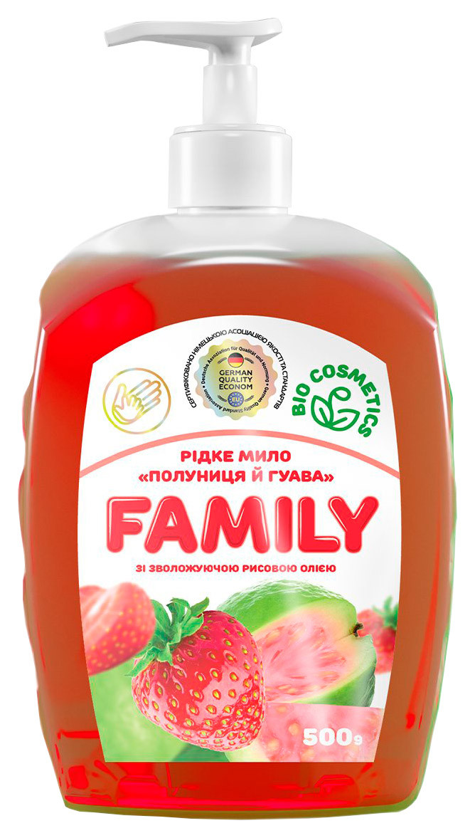 Жидкое мыло Клубника и гуава с увлажняющим рисовым маслом 722539 500 мл