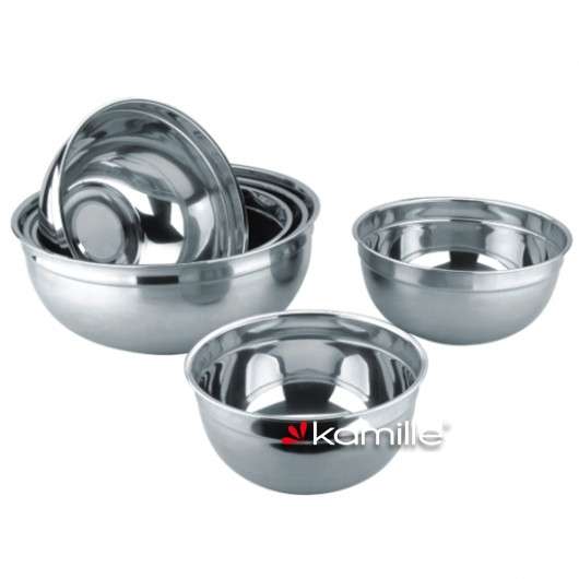 Миска 22 см из нержавеющей стали Kamille 4318
