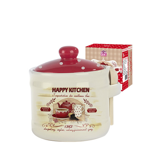 Банка для меда с деревянной ложкой Happy Kitchen Snt 420 мл Банка для меда с деревянной ложкой Happy Kitchen Snt 420 мл