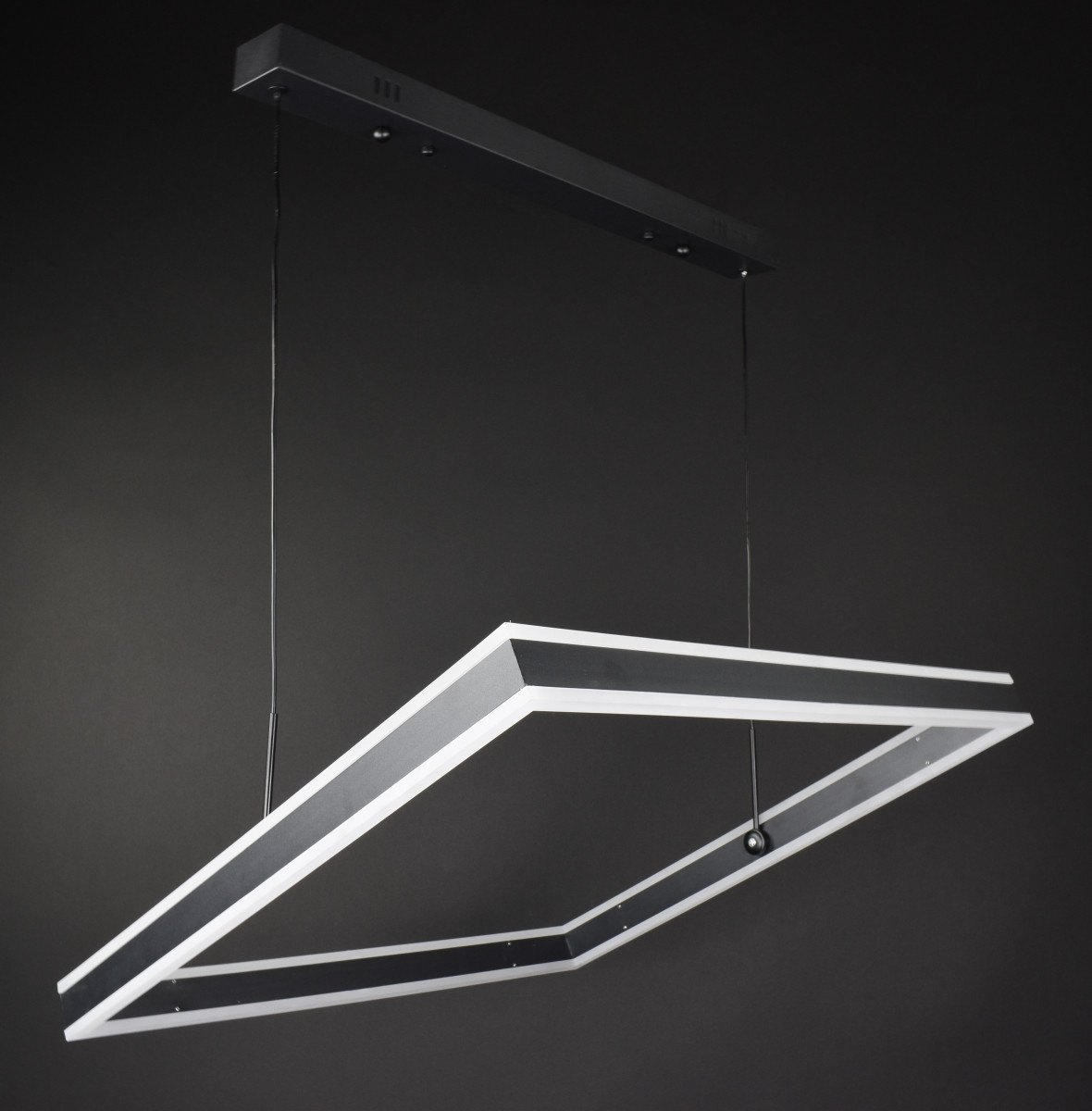 Люстра светодиодная подвесная LED светильник для квартиры на потолок лэд 28011 Черный 20-120х60х60 см.