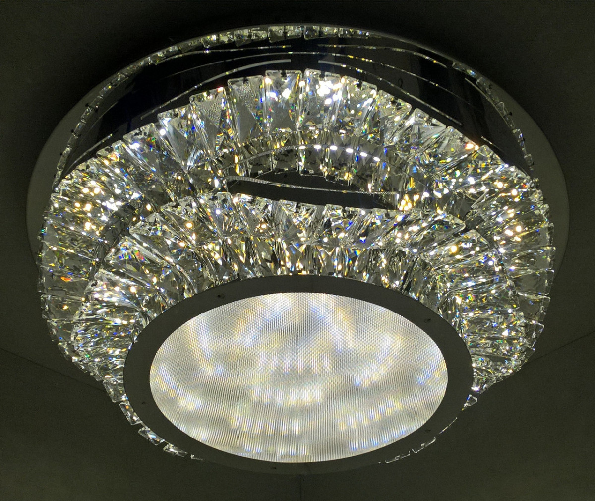 Люстра потолочная хрустальная LED с пультом 25661 Хром 18х50х50 см. Люстра потолочная хрустальная LED с пультом 25661 Хром 18х50х50 см.