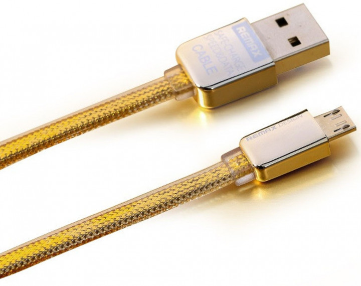 Кабель microUSB 1м gold Golden Remax 310303 Кабель microUSB 1м gold Golden Remax 310303
