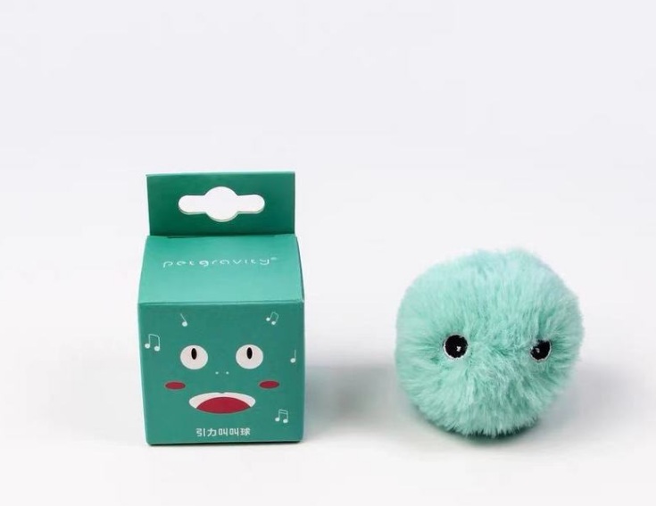 Интерактивная игрушка мячик мохнатый для кошек со звуками птиц 10080 5 см голубой Интерактивная игрушка мячик мохнатый для кошек со звуками птиц 10080 5 см голубой