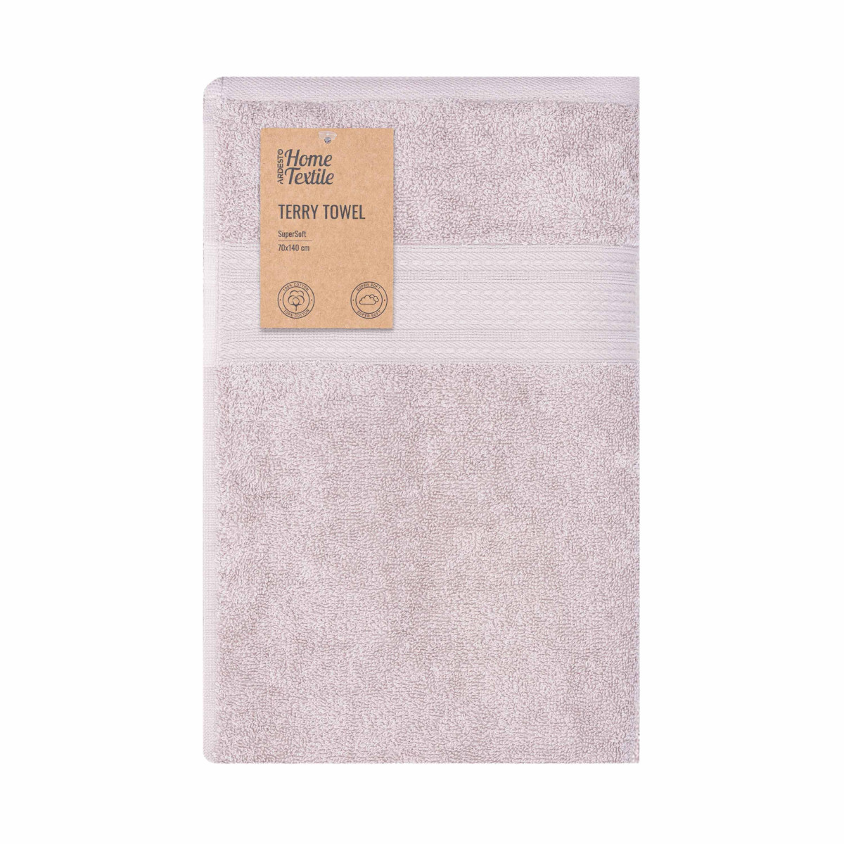 Полотенце банное махровое Ardesto SuperSoft ART2270NSP 70х140 см холодно бежевое