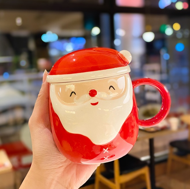 Кружка с крышкой новогодняя Santa Claus 4 13717 350 мл Кружка с крышкой новогодняя Santa Claus 4 13717 350 мл