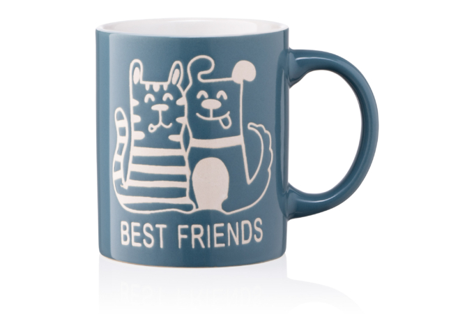 Кружка Ardesto Best friends AR-3471-BL 330 мл синяя Кружка Ardesto Best friends AR-3471-BL 330 мл синяя