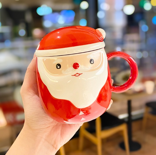 Кружка с крышкой новогодняя Santa Claus 3 13716 350 мл Кружка с крышкой новогодняя Santa Claus 3 13716 350 мл