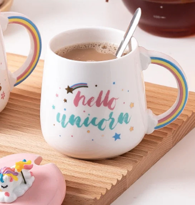 Кружка с крышкой и ложкой Единорог Hello unicorn 5697 420 мл Кружка с крышкой и ложкой Единорог Hello unicorn 5697 420 мл