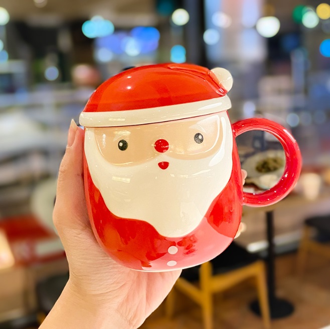 Кружка с крышкой новогодняя Santa Claus 2 13715 350 мл Кружка с крышкой новогодняя Santa Claus 2 13715 350 мл