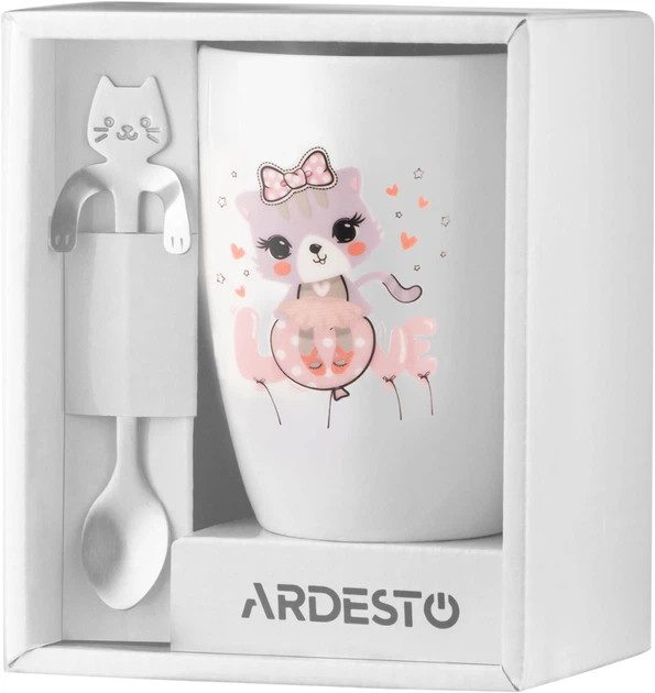 Кружка с ложкой Ardesto Love AR3042BS 320 мл