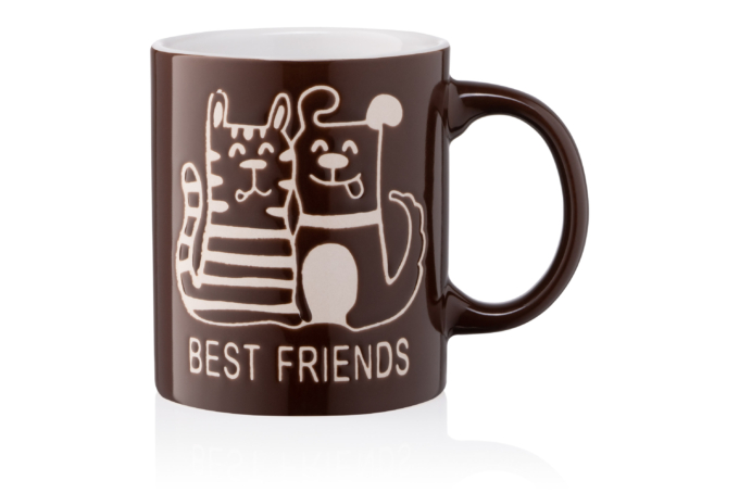 Кружка Ardesto Best friends AR-3471-BR 330 мл коричневая Кружка Ardesto Best friends AR-3471-BR 330 мл коричневая