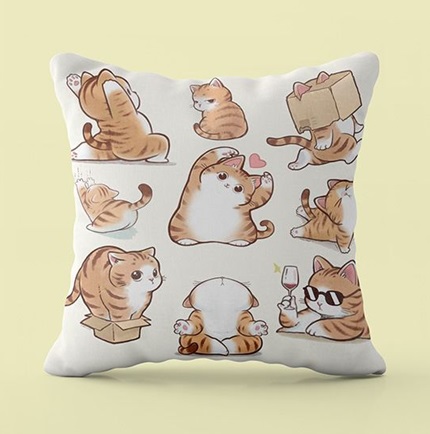 Подушка 3D Котики муркотики 4448_D 17973 35х35 см