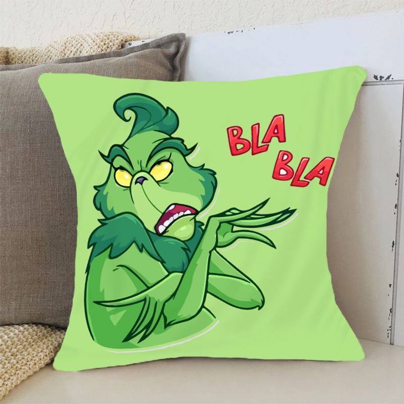 Подушка 3D новогодняя Гринч BLA BLA 3175_D 15366 35х35 см