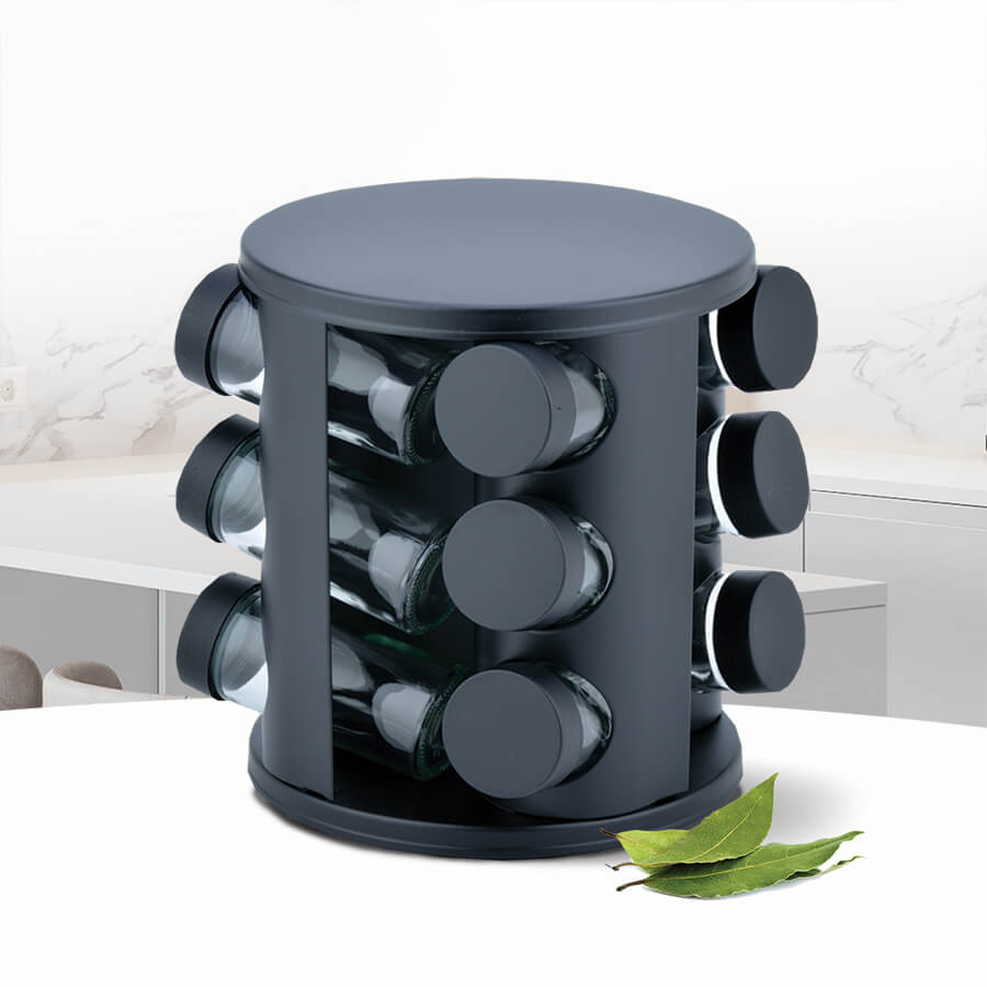 Набор для специй на подставке Maestro MR-1725Black13 предметов черный Набор для специй на подставке Maestro MR-1725Black13 предметов черный