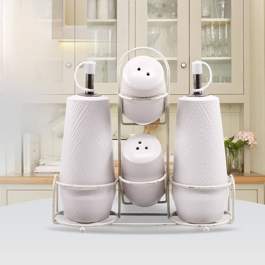 Набор для специй Maestro MR-20002-04-S-White 5 предметов белый Набор для специй Maestro MR-20002-04-S-White 5 предметов белый