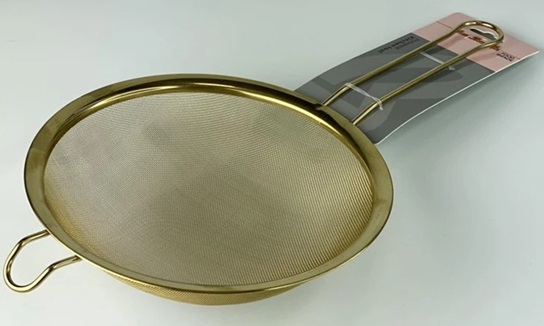 Сито с ручкой Olens Меш 102-1354 20 см золотистое Сито с ручкой Olens Меш 102-1354 20 см золотистое