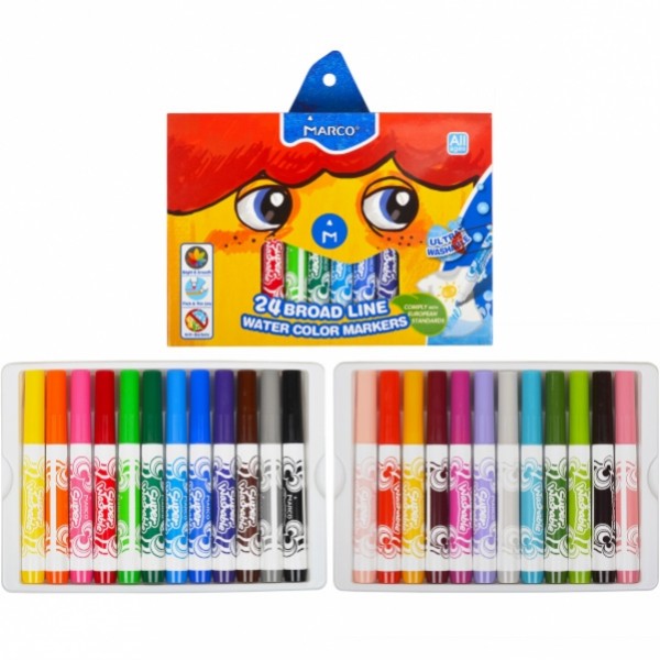 Набор фломастеров Marco Super Washable Jumbo 1632-24CB 24 цвета