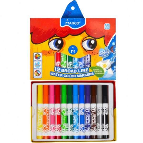 Набор фломастеров Marco Super Washable 1632-12CB 12 цветов