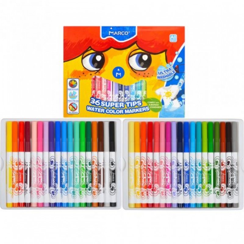 Набор фломастеров Marco Super Washable 1630-36CB 36 цветов