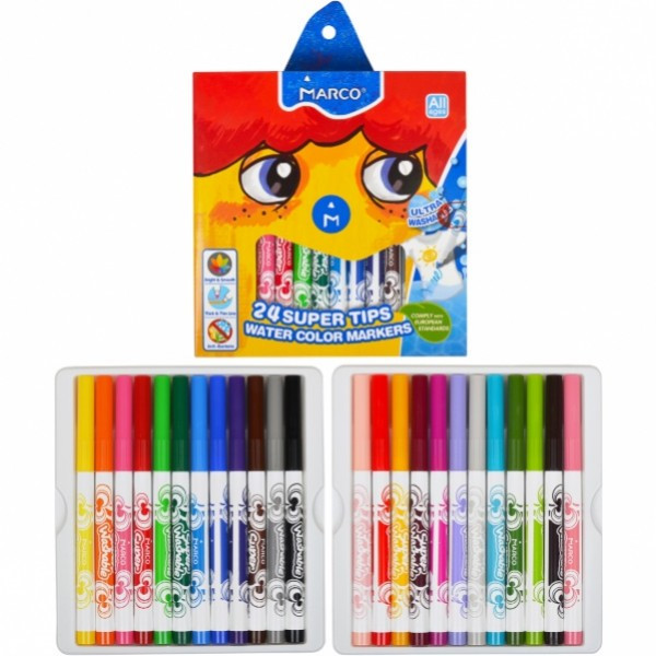 Набор фломастеров Marco Super Washable 1630-24CB 24 цвета