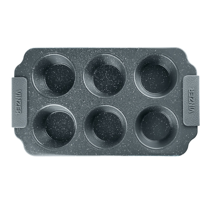 Форма для выпечки маффинов прямоугольная Vinzer Dolci Line 50784 3.5х17.8х30.5 см черная