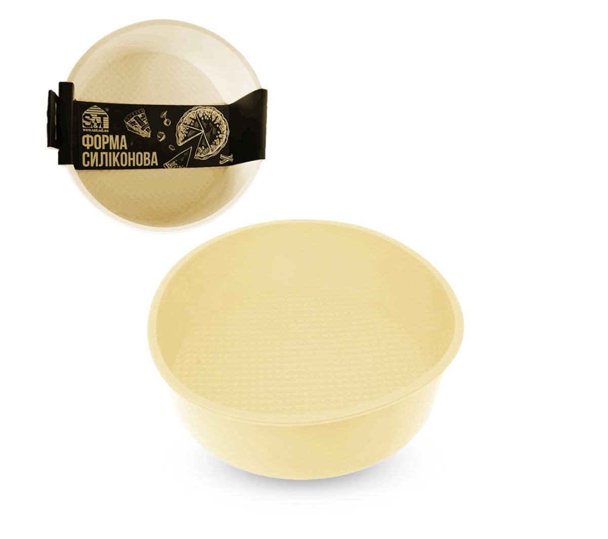 Форма силиконовая круглая SNT Creamy 3300-36 20х20х6 см кремовая