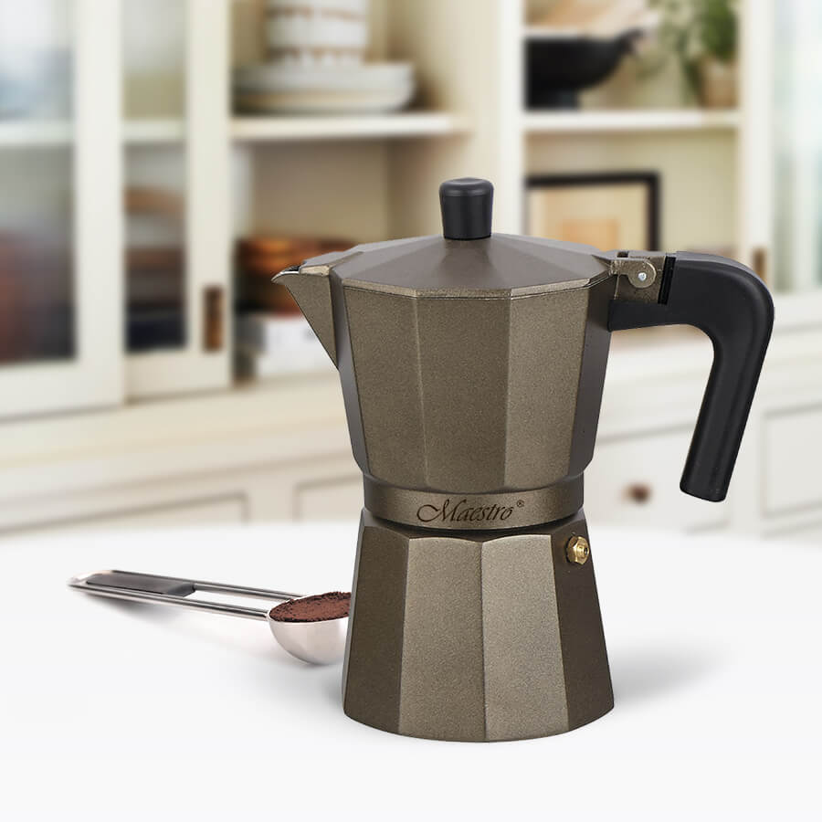 Кофеварка гейзерная Maestro МR-1666-3-BROWN 150 мл 3 чашки Кофеварка гейзерная Maestro МR-1666-3-BROWN 150 мл 3 чашки