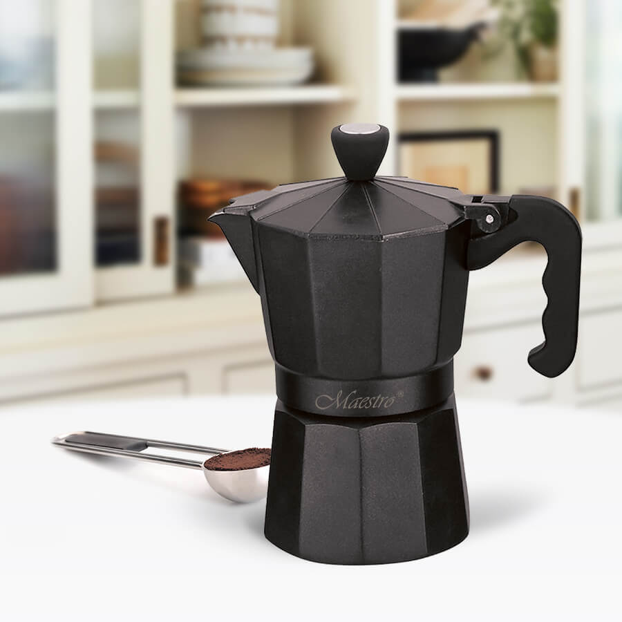 Кофеварка гейзерная Maestro МR-1666-3-BLAСK 150 мл 3 чашки Кофеварка гейзерная Maestro МR-1666-3-BLAСK 150 мл 3 чашки