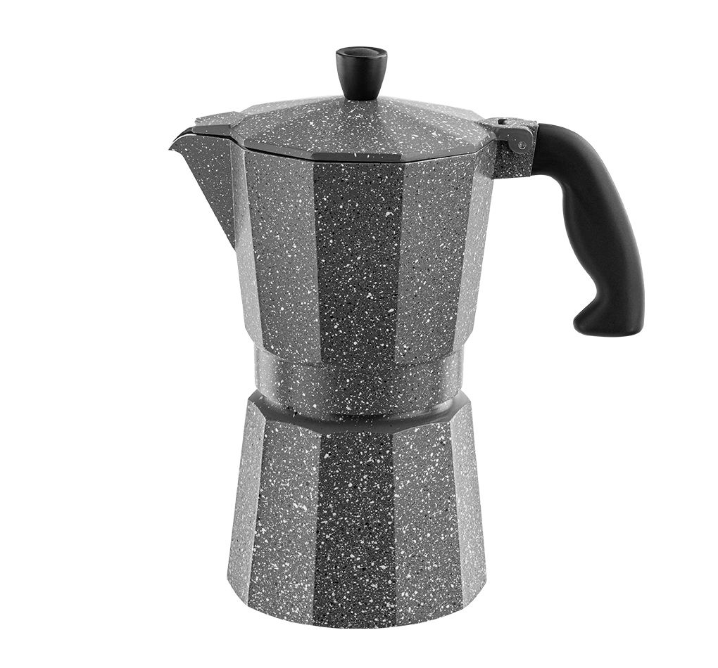 Кофеварка гейзерная Vinzer Moka Granito VZ-50399 360 мл 9 чашек серый