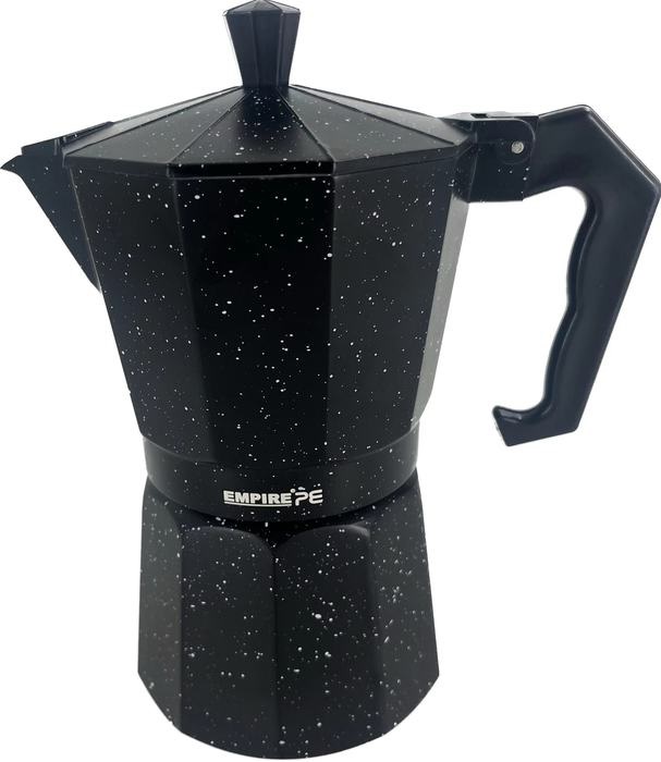 Кофеварка гейзерная алюминиевая Empire Делюкс EM-6602 200 мл черная 3 чашки Кофеварка гейзерная алюминиевая Empire Делюкс EM-6602 200 мл черная 3 чашки