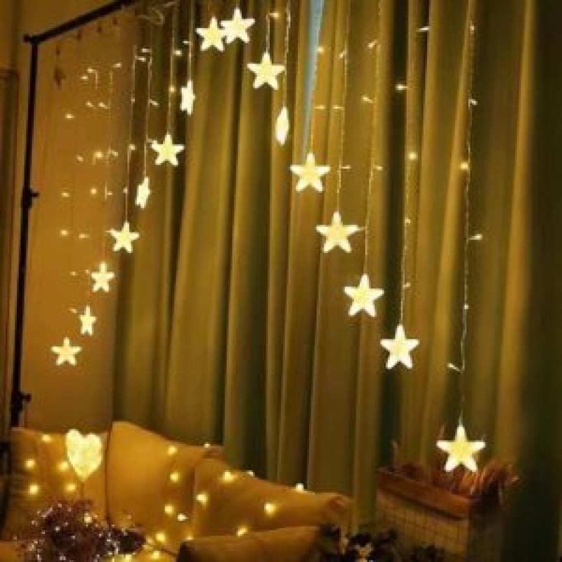 Светодиодная гирлянда штора Stenson MagiС night R92655 136 led 2.5 м желтая