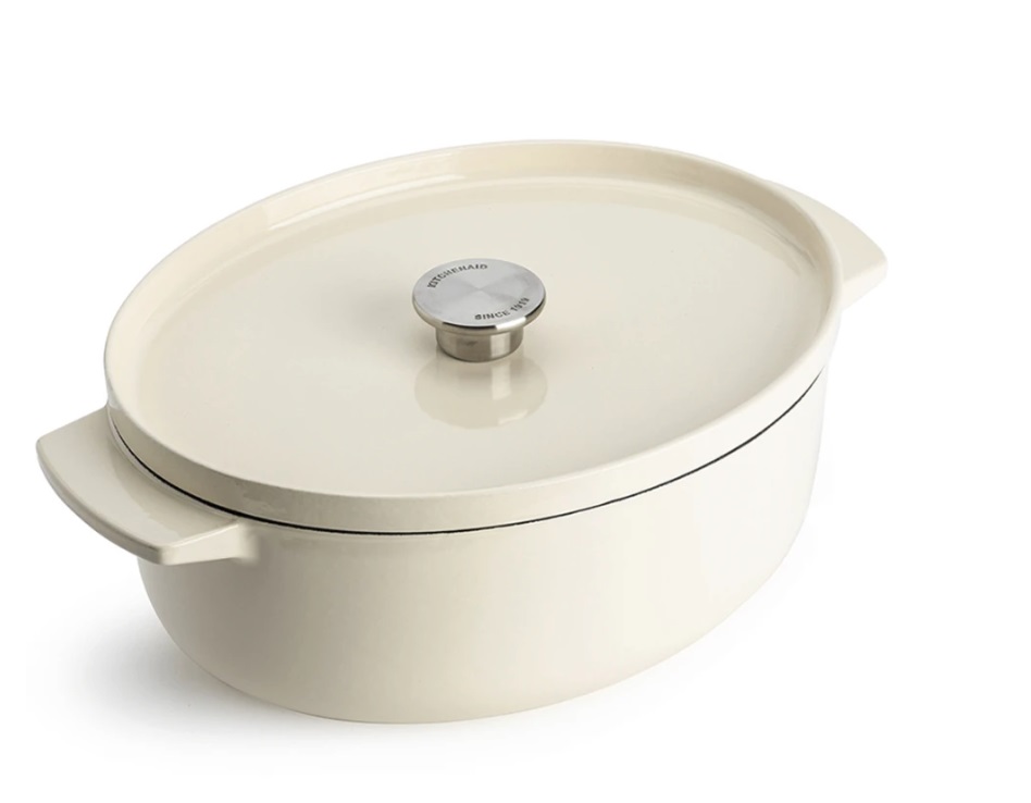 Гусятница с крышкой KitchenAid СС006062-001 30 см 5.6 л кремовая