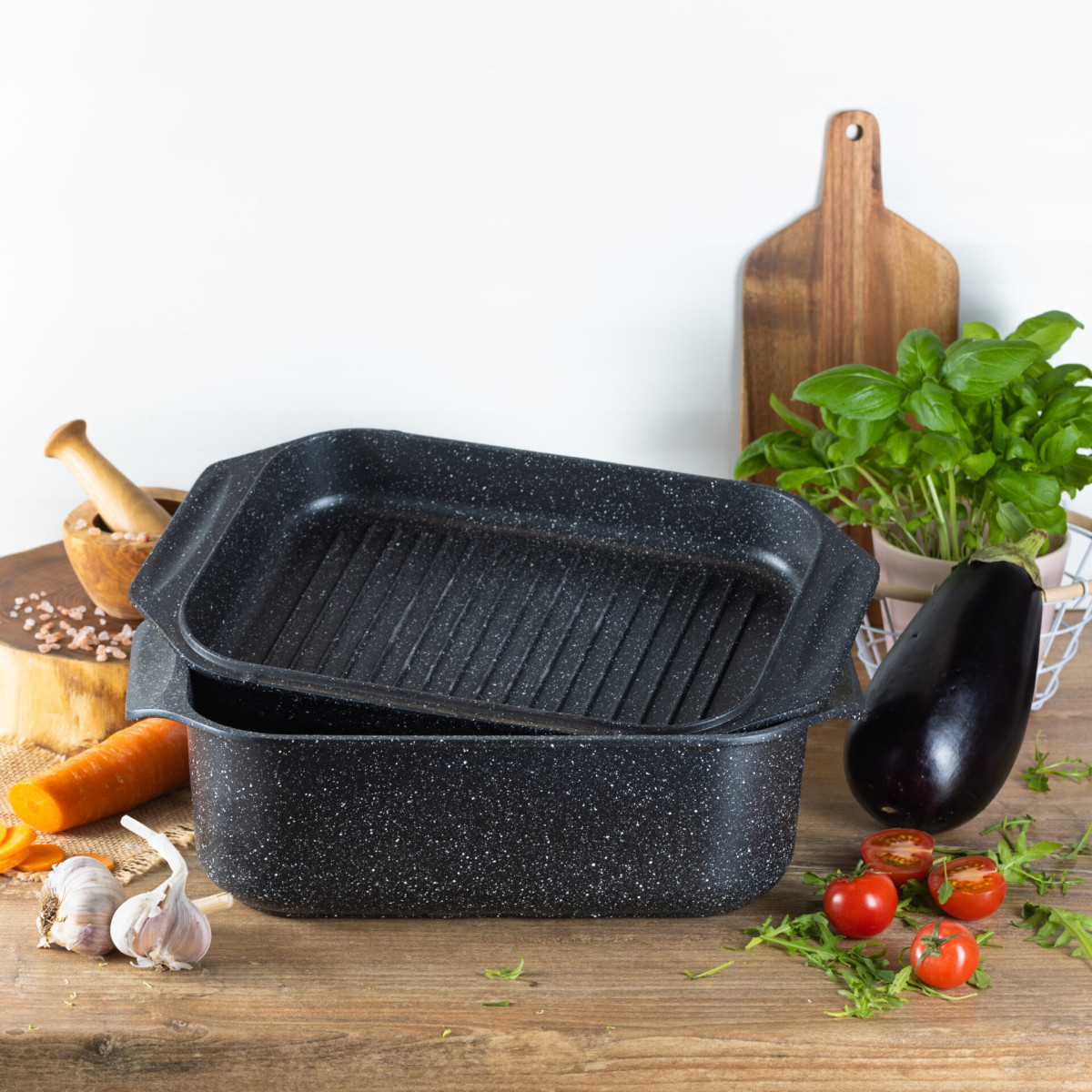 Гусятница с двумя крышками Edenberg EB-4610 31х22х11 см 6,5 л